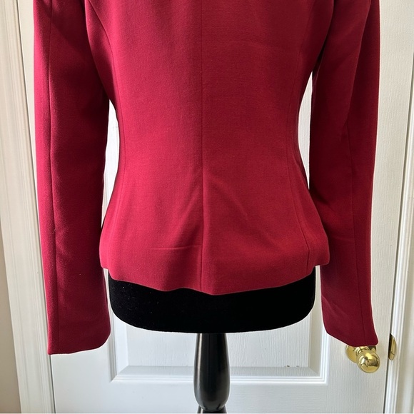 Ricki’s Blazer Cropped Slim Fit Zipper Front Ponte Knit Red Size 0 - Picture 14 of 16
